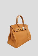 Load image into Gallery viewer, Gold PHW Birkin 35 Taurillon Clemence Leather Bag by Hermès
