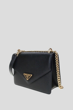 Load image into Gallery viewer, Black Saffiano Pattina Envelope Crossbody Bag by Prada
