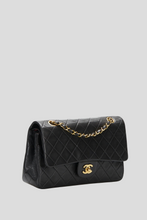 Load image into Gallery viewer, Black GHW Lambskin Medium Classic Double Flap Bag by Chanel
