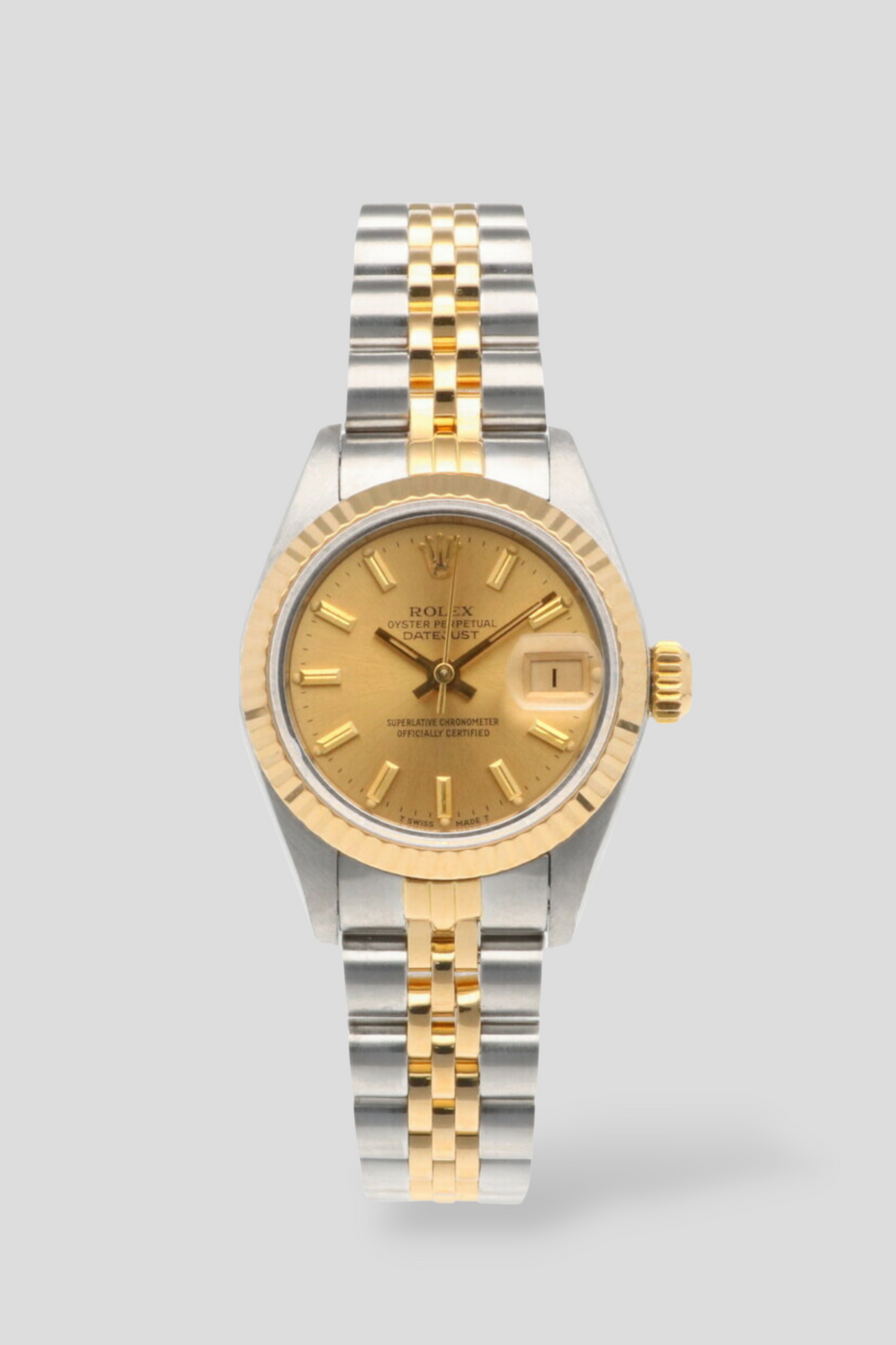 Datejust Gold Dial 18K Yellow Gold and Stainless Steel Watch by Rolex