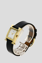 Load image into Gallery viewer, Black Yellow Gold Plated Steel Heure H Medium Watch by Hermès
