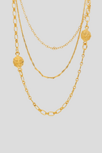 Load image into Gallery viewer, Gold Lion Medallion Trio Chain Necklace by Chanel
