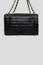 Load image into Gallery viewer, Black GHW Lambskin Jumbo Horizontal Single Flap Bag by Chanel
