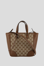 Load image into Gallery viewer, Brown GG Canvas and Leather Mini Tote Bag by Gucci
