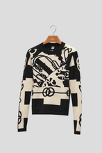 Load image into Gallery viewer, Black Cliquetis Intarsia Sweater Size 38 / UK 10 by Hermès
