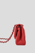 Load image into Gallery viewer, Coral SHW Jersey Medium Classic Double Flap Bag by Chanel
