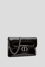 Load image into Gallery viewer, Black Patent Lambskin Medium Double Bag by Dior
