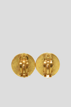 Load image into Gallery viewer, Gold Mother of Pearl Coco Statement Clip On Earrings by Chanel
