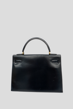 Load image into Gallery viewer, Black GHW Kelly Sellier 32 Box Calf Bag by Hermès
