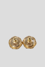 Load image into Gallery viewer, Gold CC Flower Stud Earrings by Chanel
