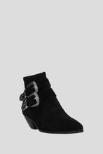 Load image into Gallery viewer, Black Suede Cowboy Ankle Boot Size 36.5 / UK 3.5 by Saint Laurent
