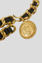 Load image into Gallery viewer, Gold Metal Lambskin Medallion Chain Belt Necklace by Chanel
