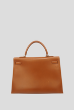 Load image into Gallery viewer, Gold PHW Kelly Sellier 35 Box Calf Bag by Hermès
