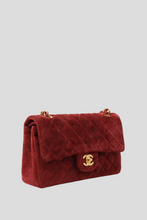 Load image into Gallery viewer, Bordeaux GHW Suede Small Classic Double Flap Bag by Chanel
