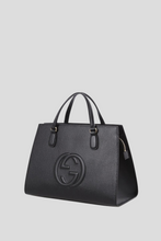 Load image into Gallery viewer, Black Interlocking GG Soho Top Handle Bag by Gucci
