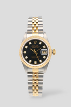 Load image into Gallery viewer, Datejust Black Diamond Dial 18K Yellow Gold and Stainless Steel Watch by Rolex
