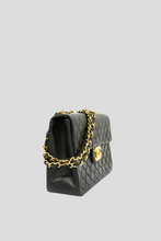 Load image into Gallery viewer, Black Quilted Lambskin Single Flap Bag by Chanel
