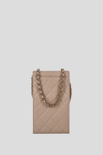 Load image into Gallery viewer, Beige GHW Lambskin Phone Holder Crossbody Bag by Chanel
