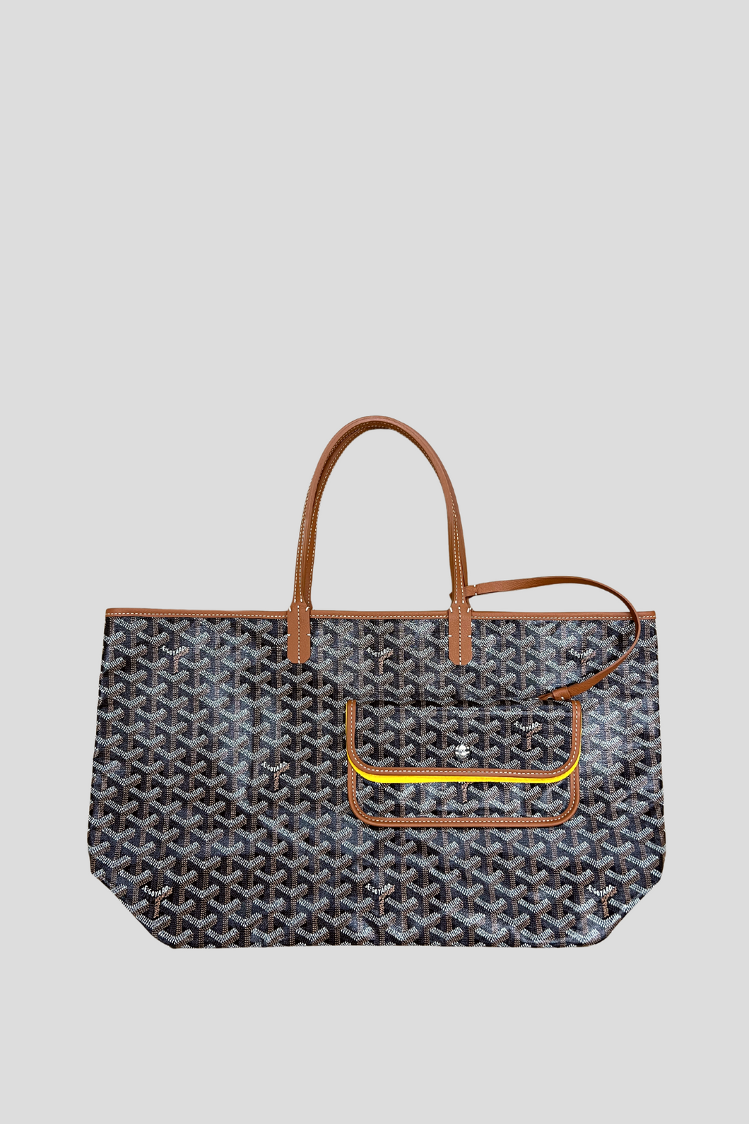 Black Tan Goyardine Saint Louis PM Bag by Goyard