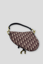 Load image into Gallery viewer, Burgundy Oblique Jacquard Saddle Bag by Dior
