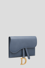 Load image into Gallery viewer, Dark Denim Blue Goatskin Saddle Nano Pouch by Dior
