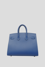 Load image into Gallery viewer, Blue France GHW Birkin 25 Sellier Madame Leather Bag by Hermès
