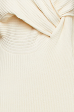 Load image into Gallery viewer, Cream Twist Front Ribbed Knit Midi Dress Size IT 42 / UK 10 by Bottega Veneta
