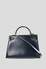 Load image into Gallery viewer, Blue Indigo GHW Kelly Sellier 32 Box Calf Leather Bag by Hermès
