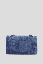 Load image into Gallery viewer, Blue RHW Floral Printed Denim Medium Classic Double Flap Bag by Chanel
