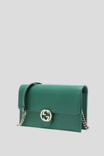 Load image into Gallery viewer, Green Interlocking GG Wallet On Chain by Gucci
