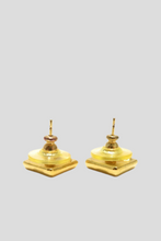 Load image into Gallery viewer, Gold Chanel Coco Square Statement Earrings by Chanel
