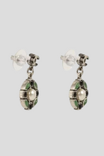 Load image into Gallery viewer, Green CC Round Drop Earrings by Chanel
