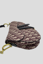 Load image into Gallery viewer, Burgundy Oblique Jacquard Saddle Bag by Dior
