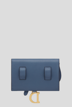 Load image into Gallery viewer, Denim Blue Goatskin Saddle Nano Pouch by Dior
