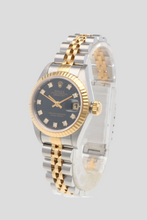 Load image into Gallery viewer, Datejust Black Diamond Dial 18K Yellow Gold and Stainless Steel Watch by Rolex
