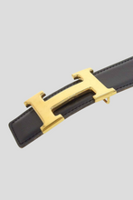 Load image into Gallery viewer, Gold H Belt Buckle and Reversible Leather Strap by Hermès
