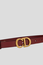 Load image into Gallery viewer, Brick Red Ultrasoft Calfskin Saddle 20mm Belt by Dior
