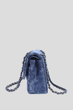 Load image into Gallery viewer, Blue RHW Floral Printed Denim Medium Classic Double Flap Bag by Chanel
