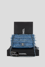 Load image into Gallery viewer, Blue Denim RHW Frayed Medium Flap Bag by Chanel
