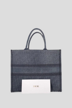 Load image into Gallery viewer, Denim Blue Oblique Embroidered Large Dior Book Tote by Dior
