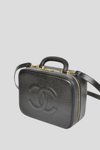 Load image into Gallery viewer, Black GHW Caviar CC Top Handle Vanity Case by Chanel
