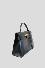 Load image into Gallery viewer, Black GHW Kelly Sellier 32 Box Calf Bag by Hermès
