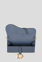 Load image into Gallery viewer, Dark Denim Blue Goatskin Saddle Nano Pouch by Dior
