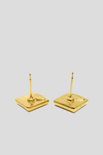 Load image into Gallery viewer, Gold Chanel Coco Square Statement Earrings by Chanel
