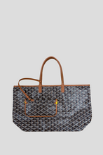 Load image into Gallery viewer, Black Tan Goyardine Saint Louis PM Bag by Goyard
