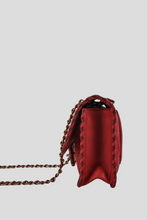 Load image into Gallery viewer, Dark Red GHW Lambskin Braided Edge Medium Single Flap Bag by Chanel
