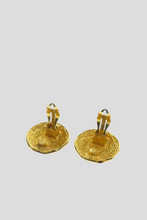 Load image into Gallery viewer, Gold Coco Medallion Statement Clip On Earrings by Chanel
