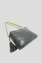 Load image into Gallery viewer, Black Lambskin Chain Shoulder Bag by Chanel
