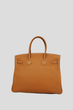 Load image into Gallery viewer, Gold PHW Birkin 35 Taurillon Clemence Leather Bag by Hermès
