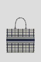 Load image into Gallery viewer, Blue Check&#39;n&#39;Dior Embroidery Large Dior Book Tote by Dior
